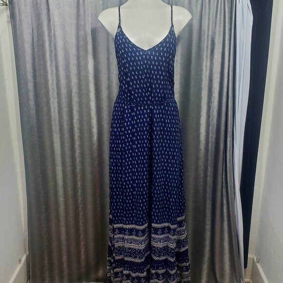 LuLu's Coveted Curated Collected Boho Paisley Low Back Maxi Dress Size M - Picture 1 of 16